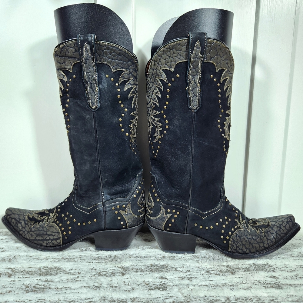 Dan Post "Invy" Studded Western Boots Black Leather DP3582 | Women's Size 8 - Picture 10 of 16